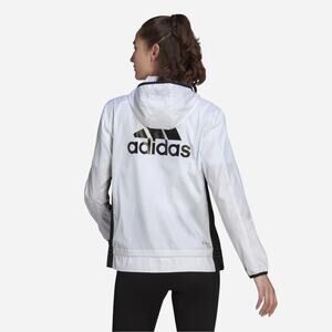 NEW Adidas Womens Carrera Running Jacket Small Sporty Streetwear Aeroready White